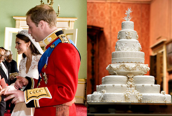Prince William and Kate Middleton with Royal Cake